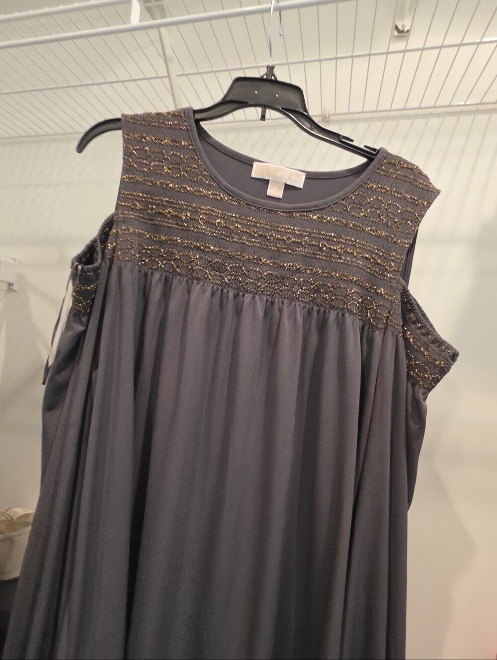 Cold Shoulder Embellished Green Top